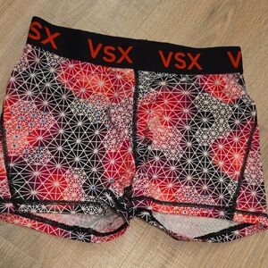 VSX Black & Red Geometric Bike Shorts